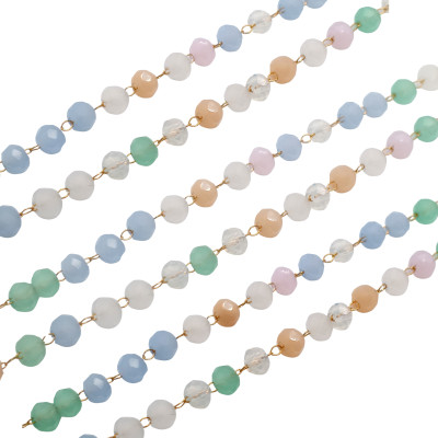 Chain link with fireflies yellow-white-blue mix surgical steel WITHOUT GALVANIZATION