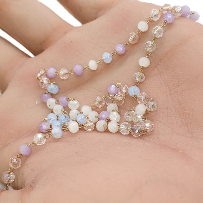 Řetízkovina s ohňovkami světlý fialový mix chirurgická ocel