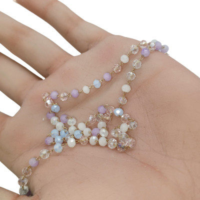 Chain link with fireflies yellow-white-blue mix surgical steel WITHOUT GALVANIZATION