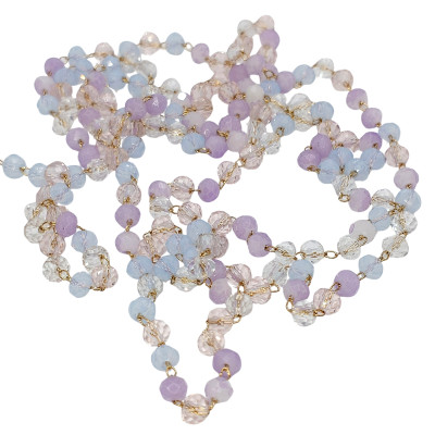 Chain link with fireflies yellow-white-blue mix surgical steel WITHOUT GALVANIZATION