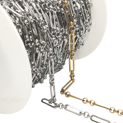 Paperclip Chain with Connector Links – 304 Stainless Steel