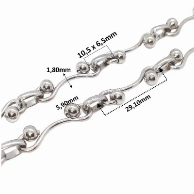 Fine chain with oval eyelets surgical steel