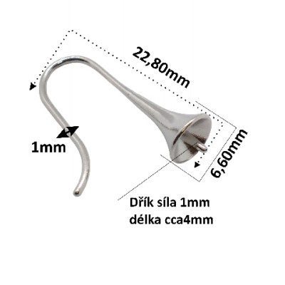 Afroháček s miskou a dříkem chirurgická ocel