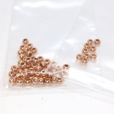 Beads in Rose Gold 2.5 x 3mm galvanized from surgical steel