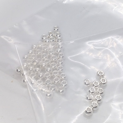 Bead 3mm silver electroplating surgical steel