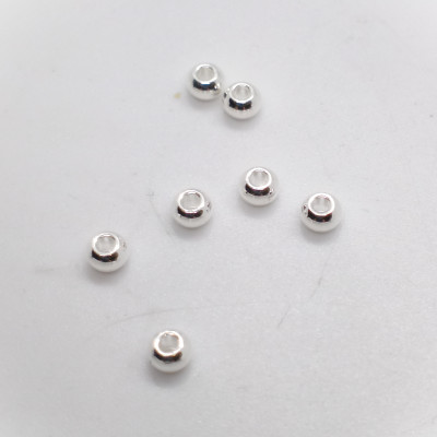 Bead 3mm silver electroplating surgical steel