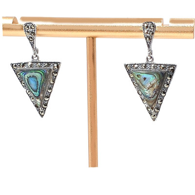 Náušnice Marcasite trojuhelníky AG 925/1000