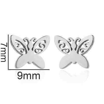 Surgical steel butterflies earrings