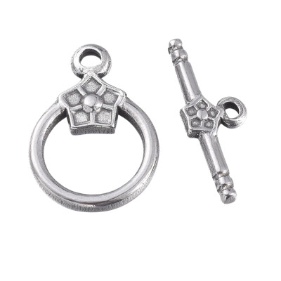 American fastening with a surgical steel flower