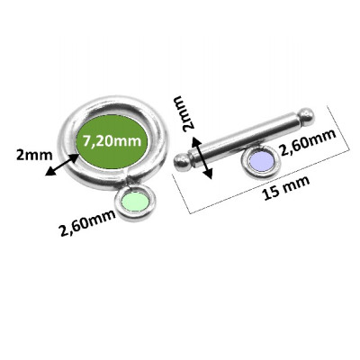 American surgical steel clasp, ring size 12mm