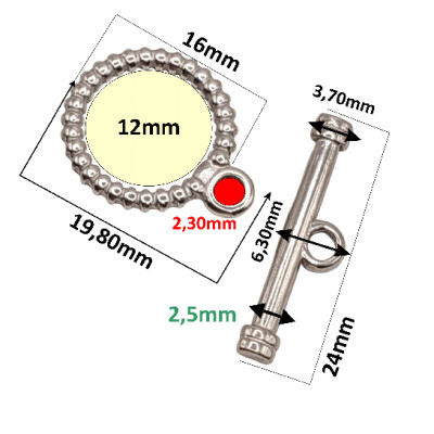 Steel Toggle Clasps Heart and Arrow