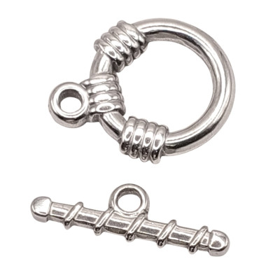Steel Toggle Clasps Heart and Arrow