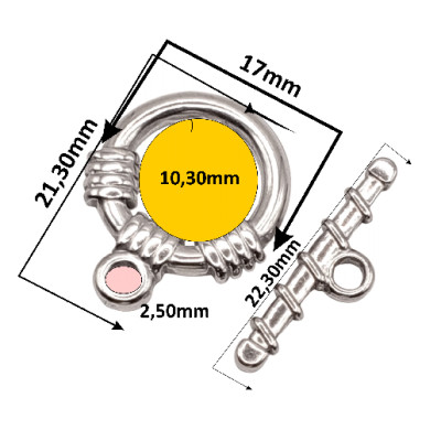 Steel Toggle Clasps Heart and Arrow