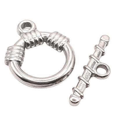 Steel Toggle Clasps Heart and Arrow