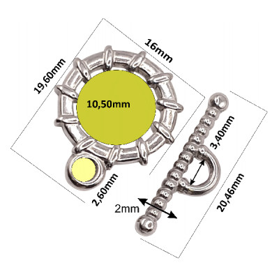 Steel Toggle Clasps Heart and Arrow