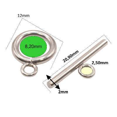 Steel Toggle Clasps Heart and Arrow