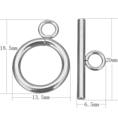 American surgical steel clasp, ring size 14mm, gold plating