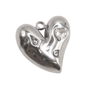 Přívěsek srdíčko se šatonem barvy Crystal chirurgická ocel