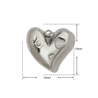 Přívěsek srdíčko se šatonem barvy Crystal chirurgická ocel