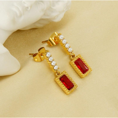 Puzety s barevným kamenem chirurgická ocel