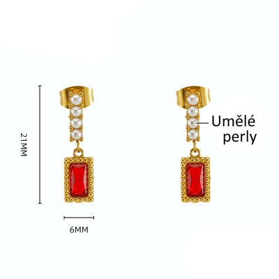 Puzety s barevným kamenem chirurgická ocel