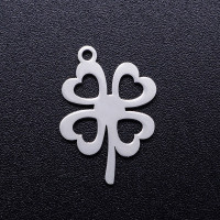 Cloverleaf pendant in two color combinations of surgical steel