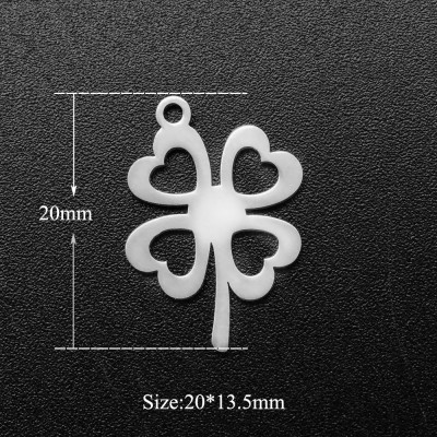 Cloverleaf pendant in two color combinations of surgical steel