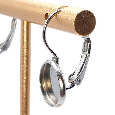 Náušnice mechanická větší s lůžkem 10mm chirurgická ocel