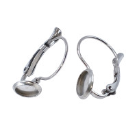Lever Back earrings with 6mm settings stainless steel