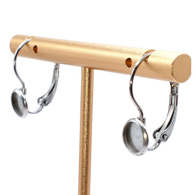Lever Back earrings with 6mm settings stainless steel