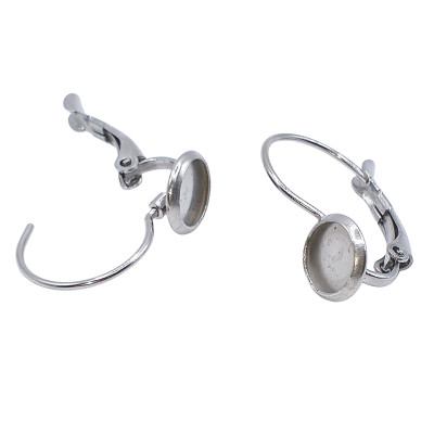 Lever Back earrings with 6mm settings stainless steel