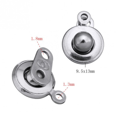 Steel Snap Clasps Flat Round