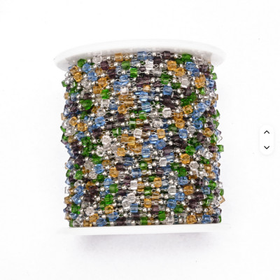 Chain fabric, beads, cubes in a mix of mint colors, surgical steel