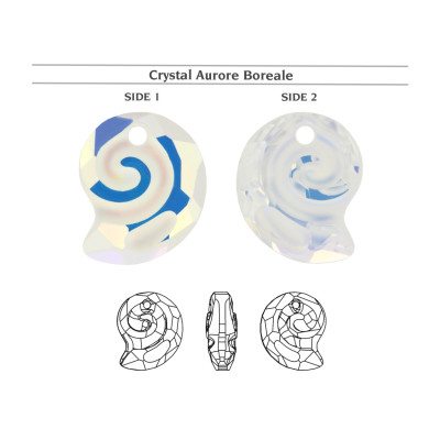 6731- Twist shell crystal AB 14mm