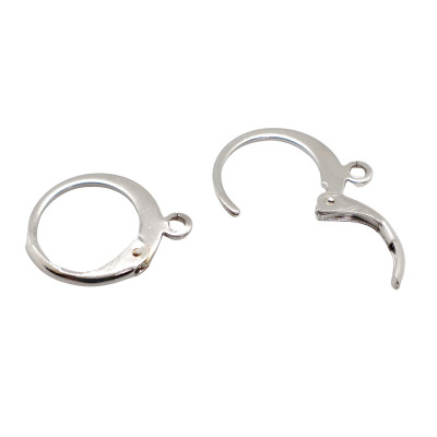 Stainless steel Lever Back rhodium plating