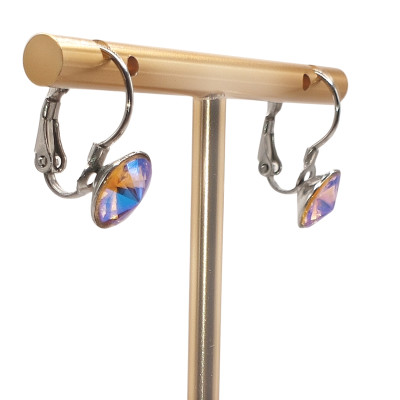 Earrings and pendant with rivolki Swarovski surgical steel