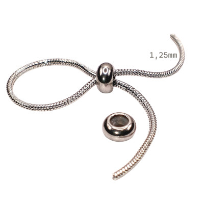 Smooth stoper bead with surgical steel 6 mm silicone