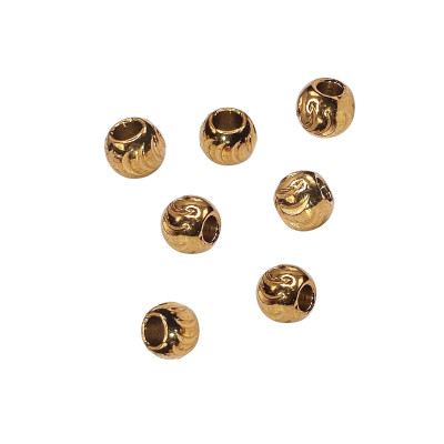 Serrated bead 4 x 3mm surgical steel gold galvanization