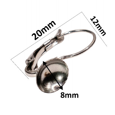 Mechanical earrings with a 8mm bowl made of stailess steel 304
