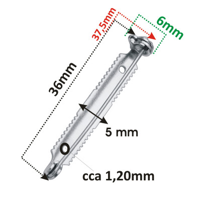 PVD light gold brožová mechanika se zubatým okrajem 36 x 5mm