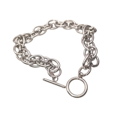 Náramek se splétanými očky s americkým zapínáním nerezová ocel