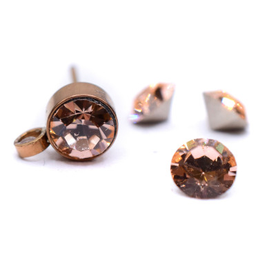 Crystal Capri gold chaton case made of surgical steel