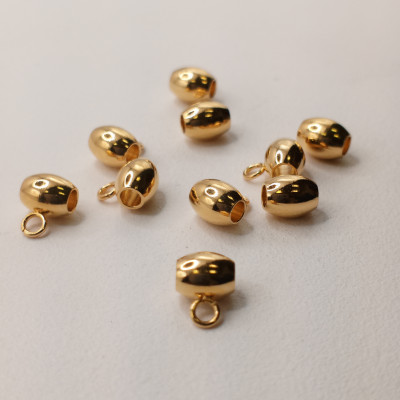 Korálek s očkem 6 x 5mm zlatá 18k galvanizace