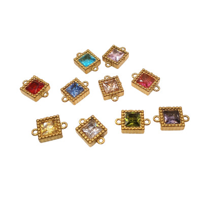 Connector with coloured stone