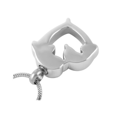 Přívěsek srdíčko s delfínem chirurgická ocel