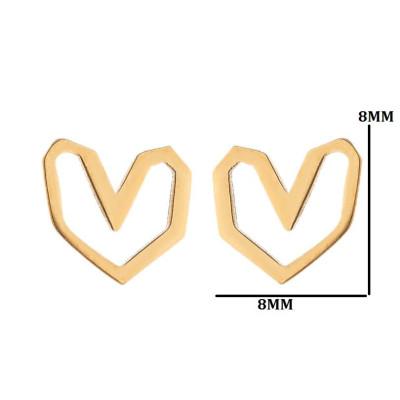 Irregular heart surgical steel earrings