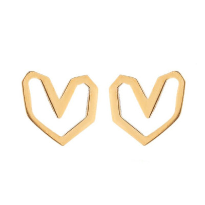 Irregular heart surgical steel earrings