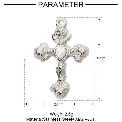 Cloverleaf pendant in two color combinations of surgical steel