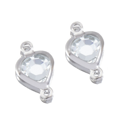 Drop connector with colored stone, surgical steel