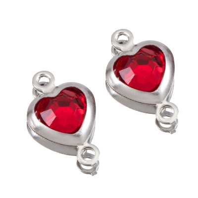 Drop connector with colored stone, surgical steel